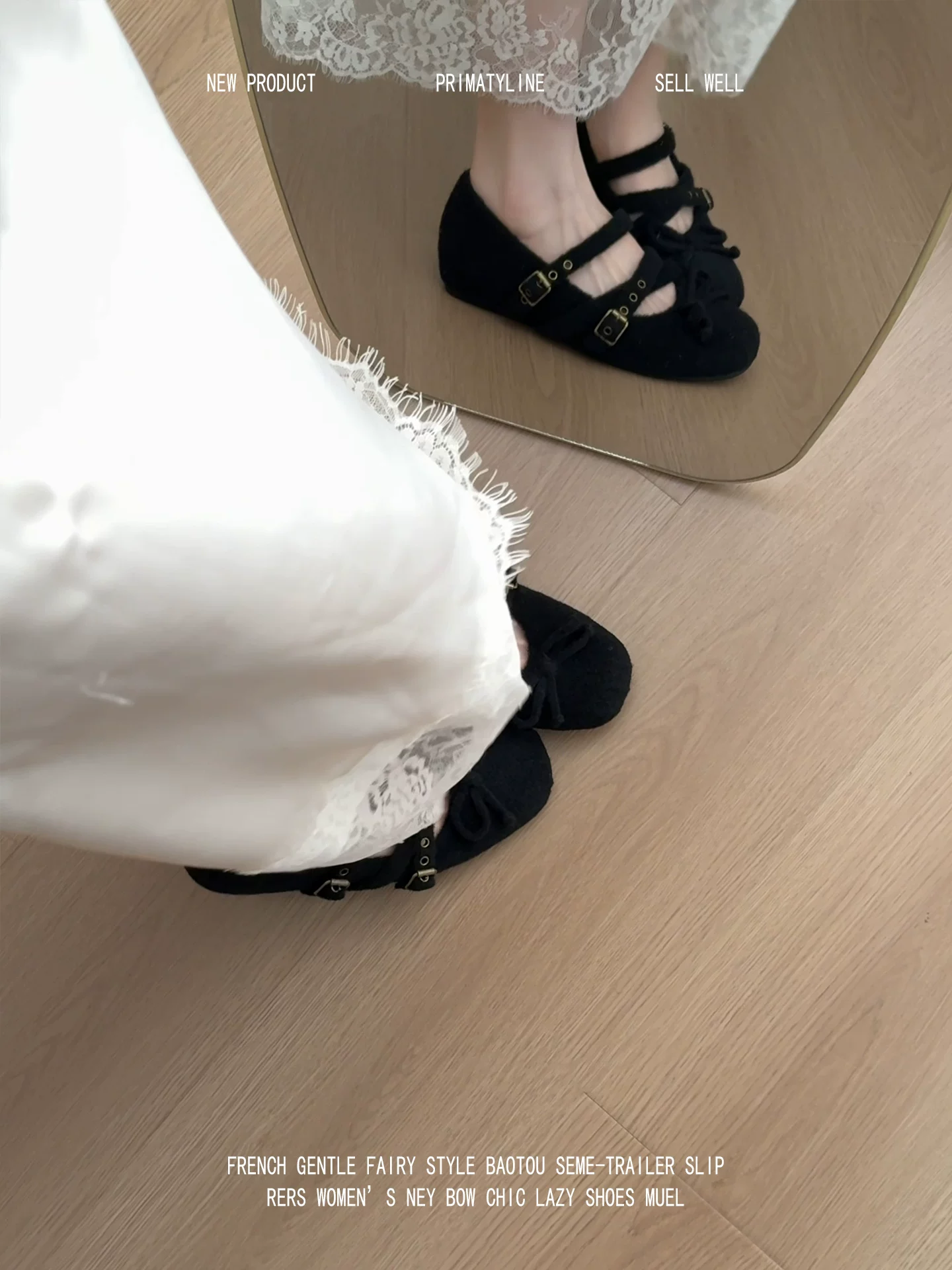 Phiên bản da cừu! Giày Mary Jane múa ba lê kiểu Pháp có quai chéo, nơ, lót lông, tăng chiều cao, giày cotton ấm áp.