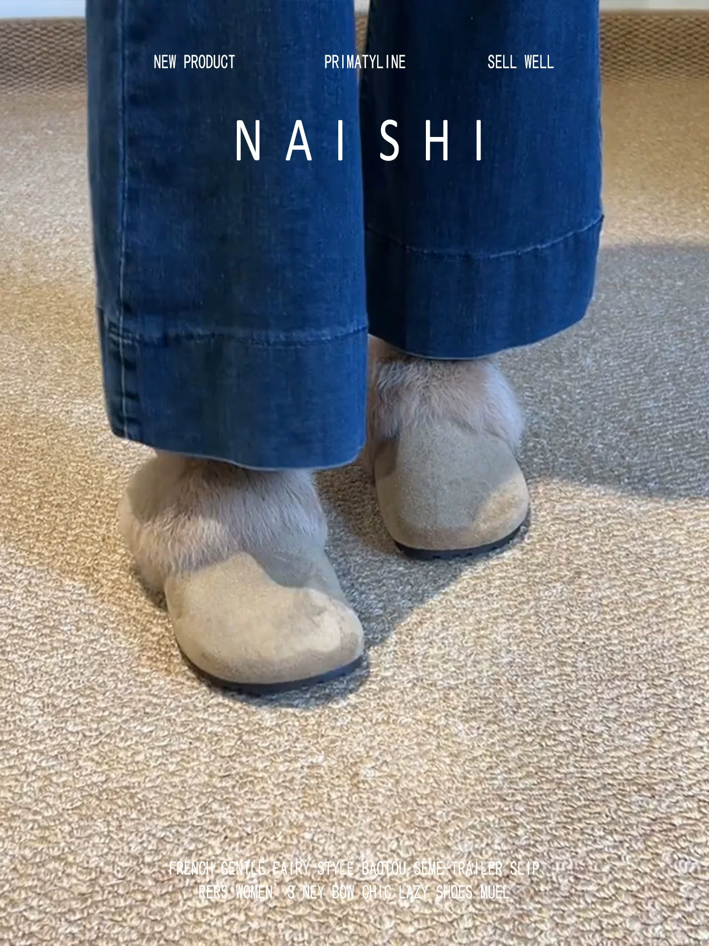 Phiên bản da cừu! Dép nửa ngón có lót lông cừu ấm áp kiểu cổ điển dành cho nữ, giày cotton đế dày kiểu Birkenstock thông thường, dép lông thú đa năng.