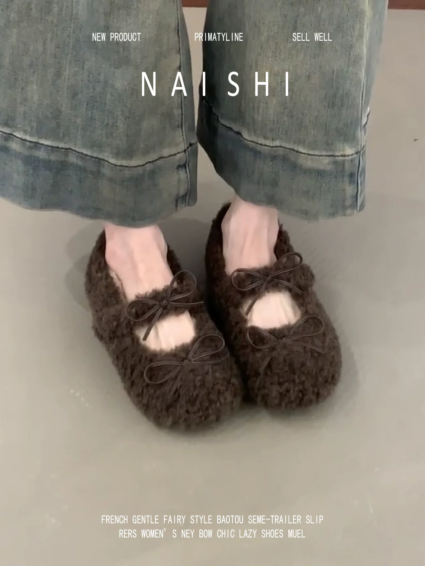Phiên bản da cừu! Giày Mary Jane có dây buộc kiểu cổ điển ngọt ngào dành cho nữ, giày cotton lót lông cừu có dây đeo đơn, giày đế bằng.
