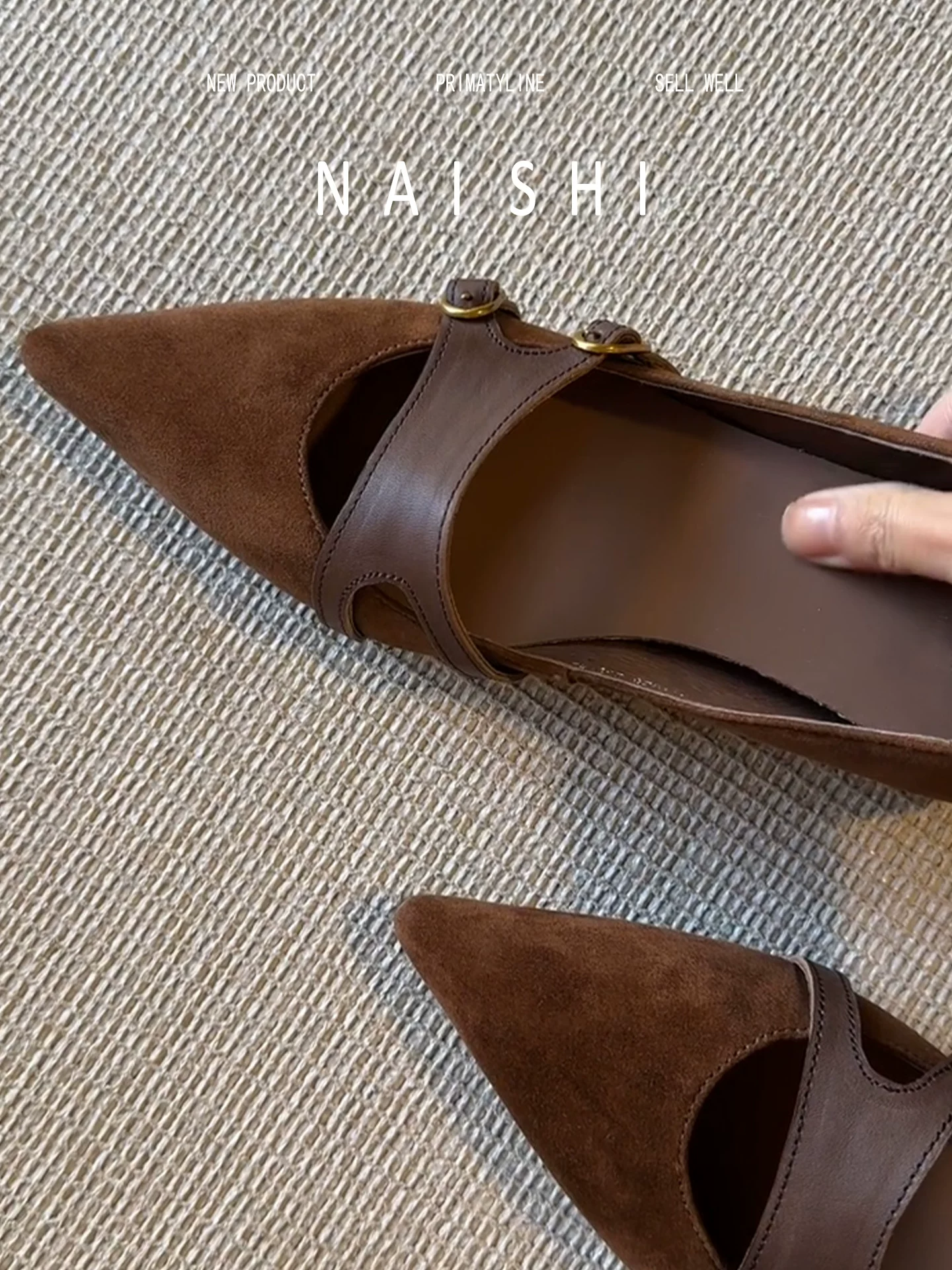 Phiên bản da cừu! Giày Mary Jane mũi nhọn kiểu retro có tăng chiều cao ẩn, khóa kim loại thời trang, thanh lịch và thoải mái khi đi làm.