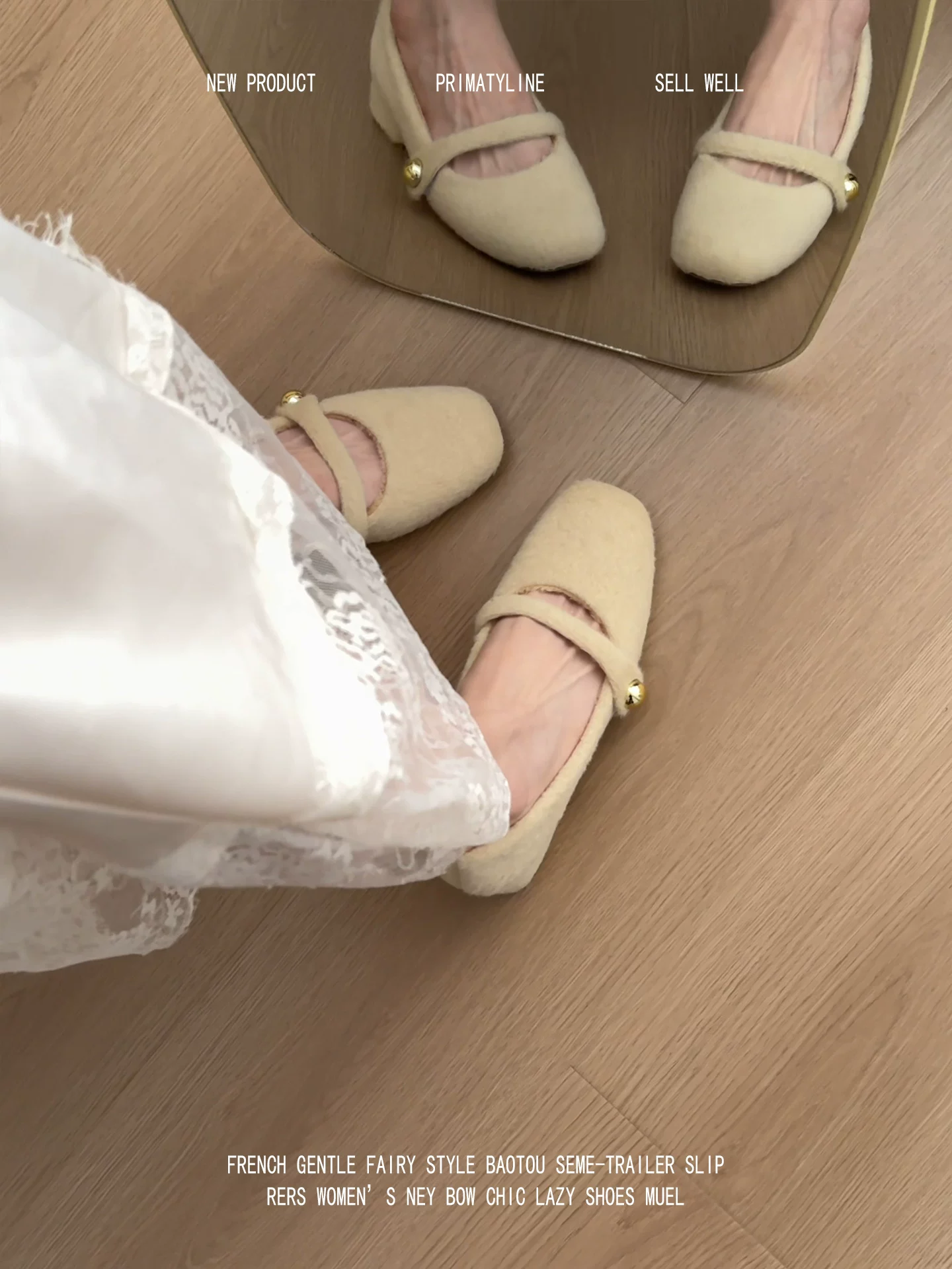 Phiên bản da cừu! Giày Mary Jane lông thú kiểu Pháp có quai đơn, lót lông cừu giữ ấm, giày kiểu beanie có gót dày và mũi vuông, giày đơn lót lông mềm mại.