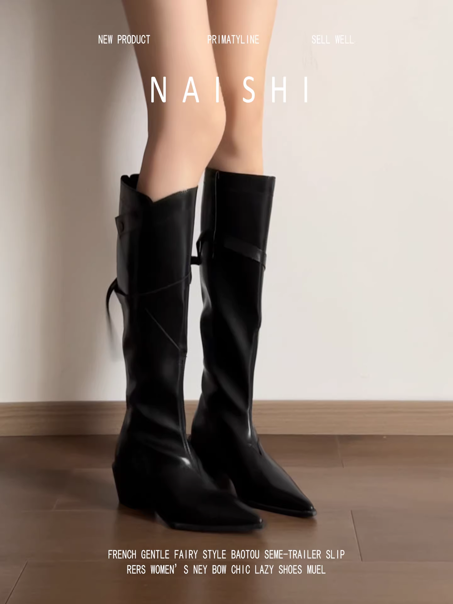 Phiên bản da cừu! Giày bốt đi xe máy kiểu Anh, giày cao bồi kiểu miền Tây màu đen cổ điển, đế dày, giày bốt cưỡi ngựa mũi nhọn Melard dành cho nữ.