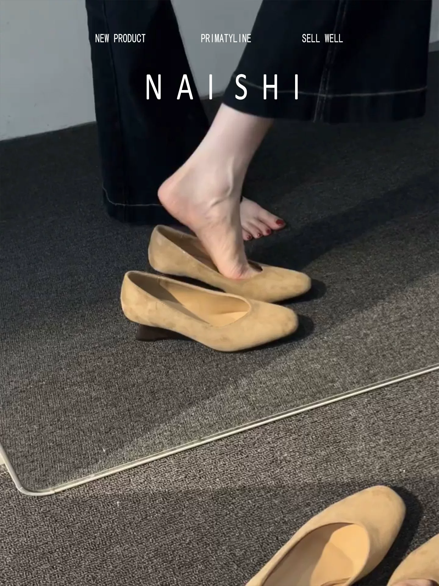 Phiên bản da cừu! Giày đế xuồng da lộn cổ điển, thoải mái cho bàn chân, thích hợp đi làm và đi làm, giày cao gót miệng nông đa năng với vẻ ngoài sành điệu.