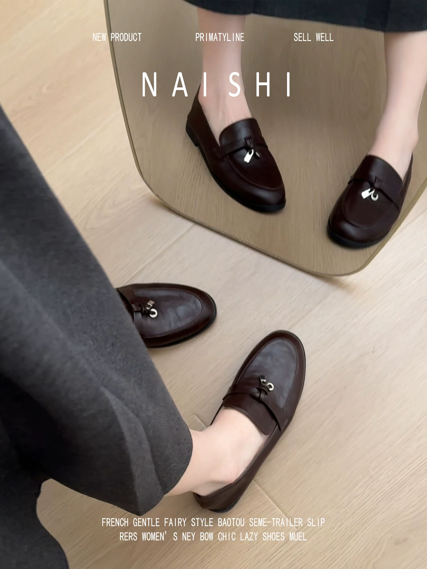 Phiên bản da cừu! Giày da màu nâu cổ điển dành cho nữ, kiểu lười, mũi tròn đa năng, thoải mái và không gây mỏi.
