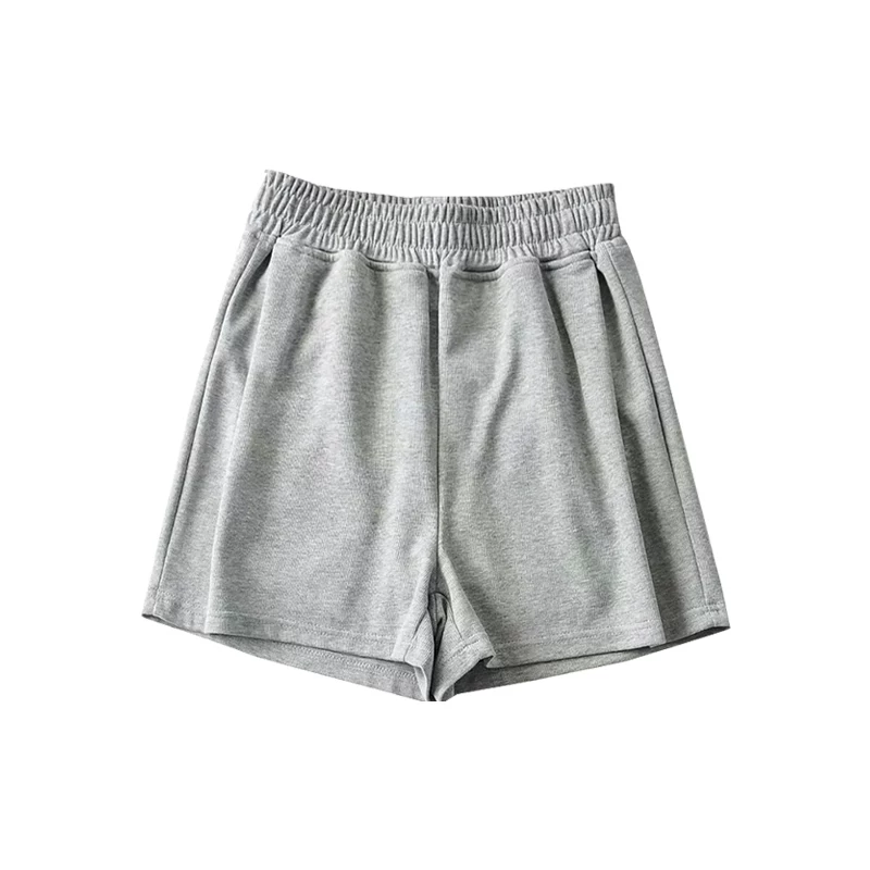 YoungGirlDay Quần short ống rộng lưng cao phong cách Âu Mỹ có dây rút co giãn eo thon gọn đa năng thể thao thông thường