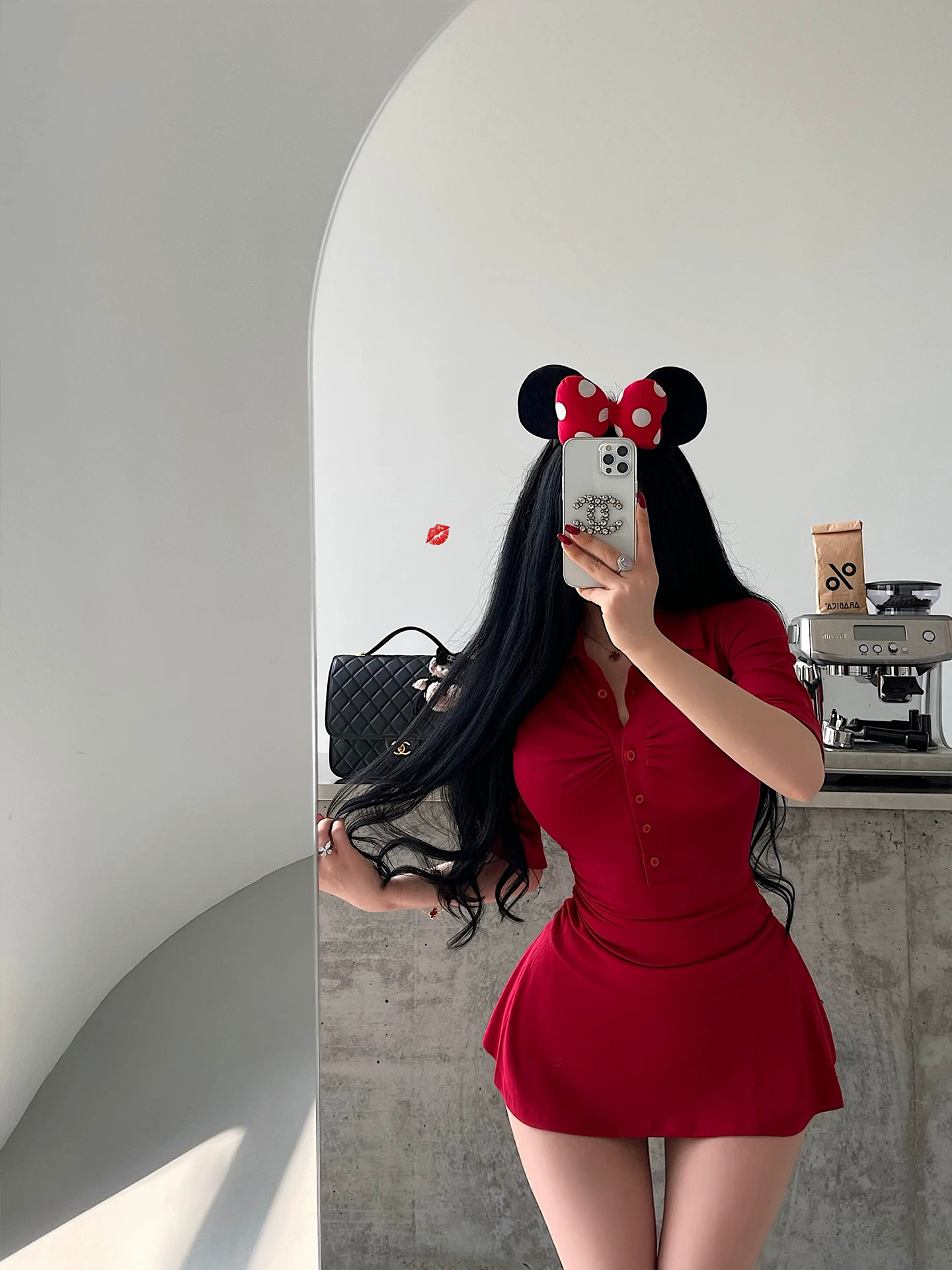YoungGirlDay Pure Desire Gợi cảm có ve áo, dáng ôm vừa vặn, eo xếp nếp, váy chữ A, bộ quần short