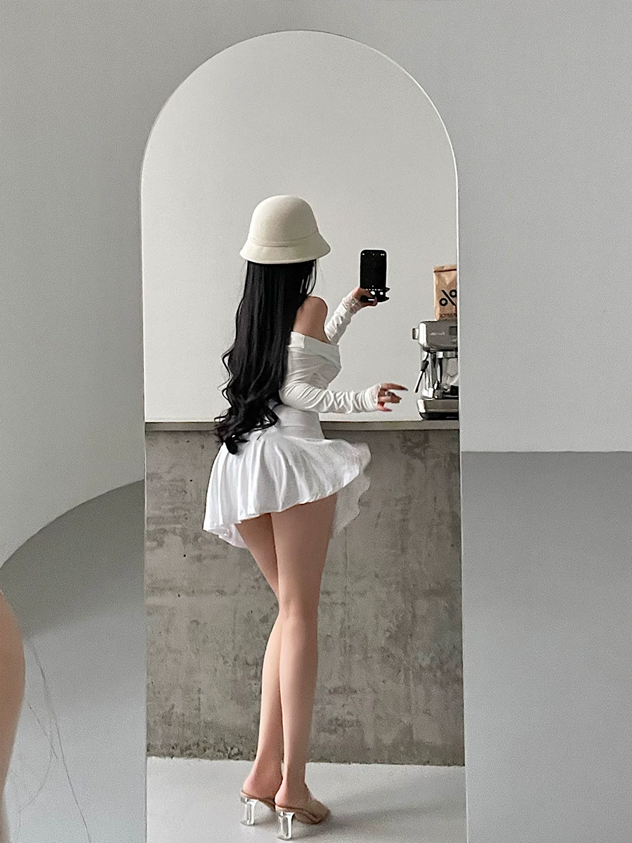 YoungGirlDay Pure Desire Ballet Style A-line Quần short an toàn giảm béo eo cao Váy xếp ly chống lộ Váy ngắn