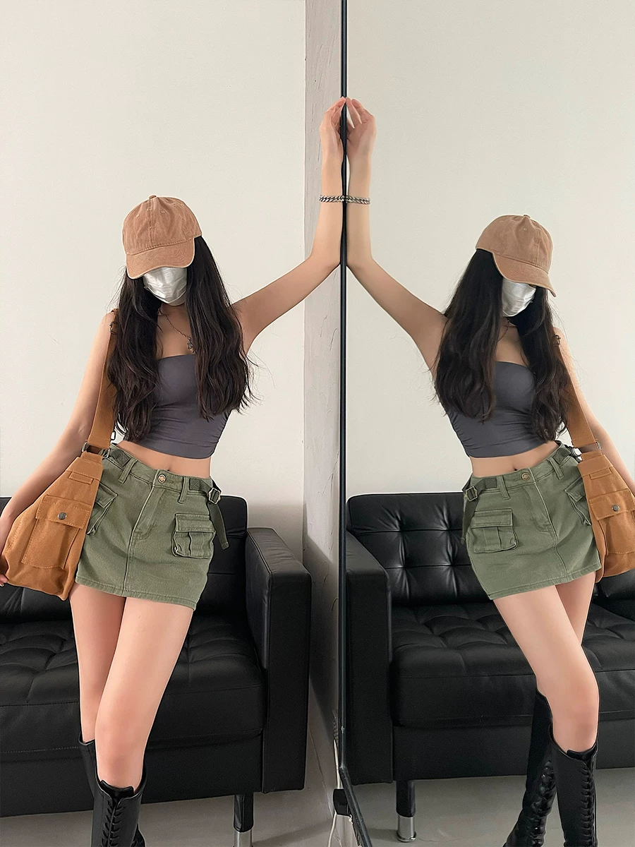 YoungGirlDay hot girl phong cách đường phố quần short cạp cao chống lộ hàng, quần short an toàn chống lộ hàng, váy ngắn bodycon.