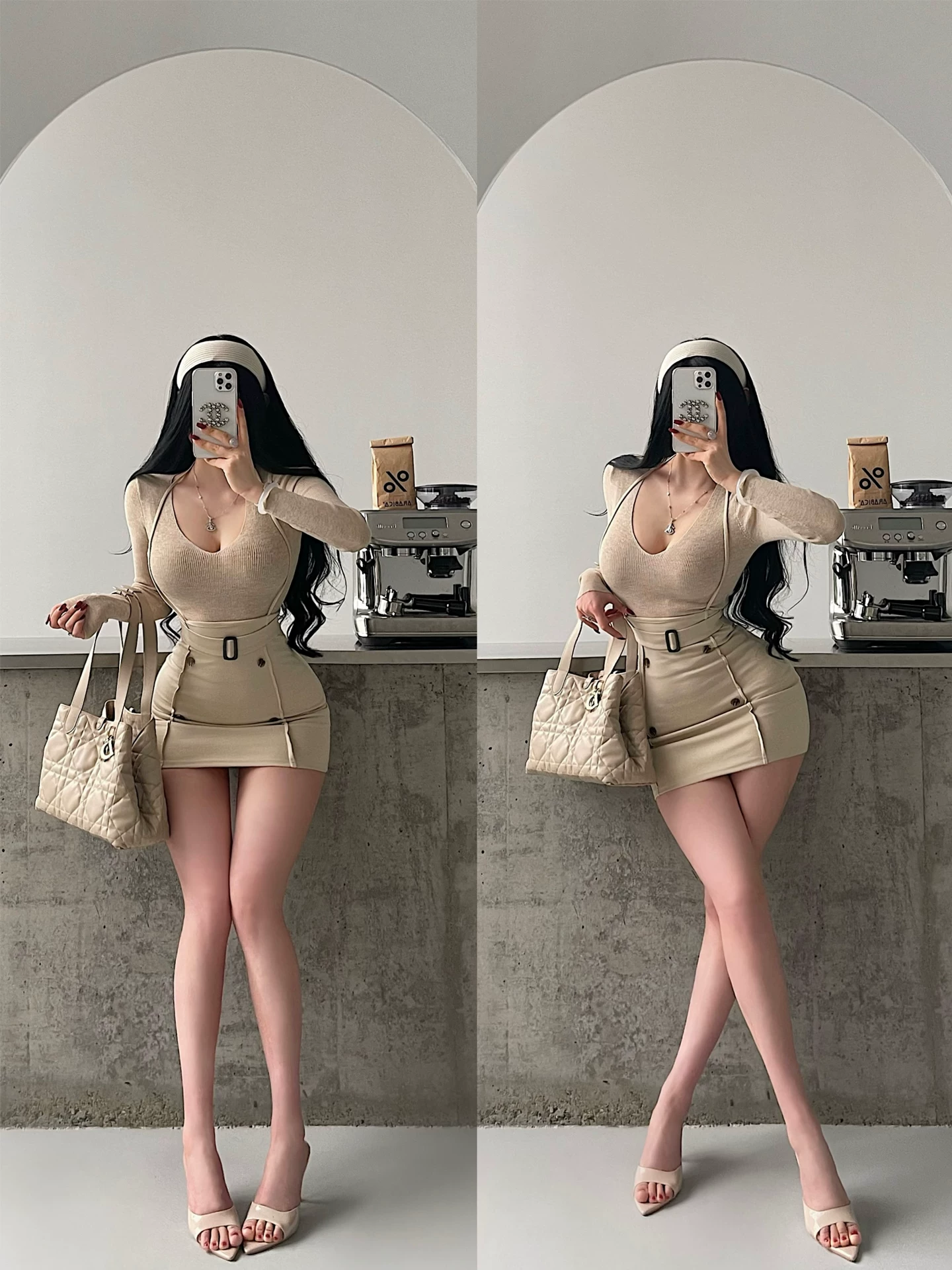 YoungGirlDay khao khát thuần khiết phong cách nhẹ nhàng Cổ chữ V vừa vặn vừa vặn màu trơn dài tay hơi mỏng Áo thun dệt kim mỏng hơi mỏng