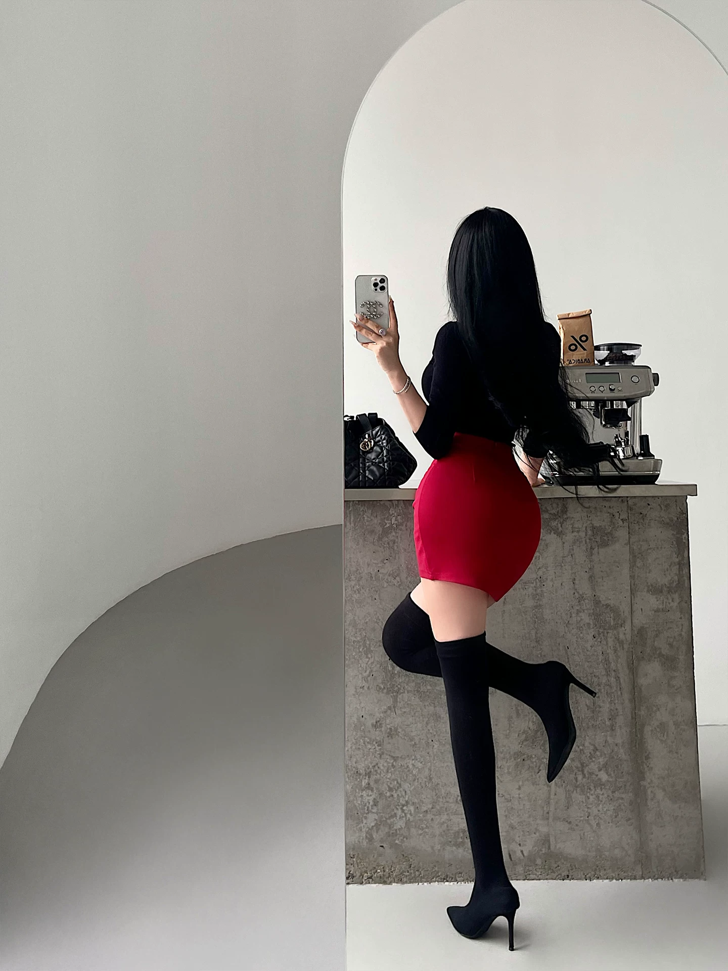 YoungGirlDay Phong cách Hàn Quốc thuần khiết gợi cảm, váy ngắn ôm sát eo, nâng mông, giảm mỡ bụng, chống lộ hàng.