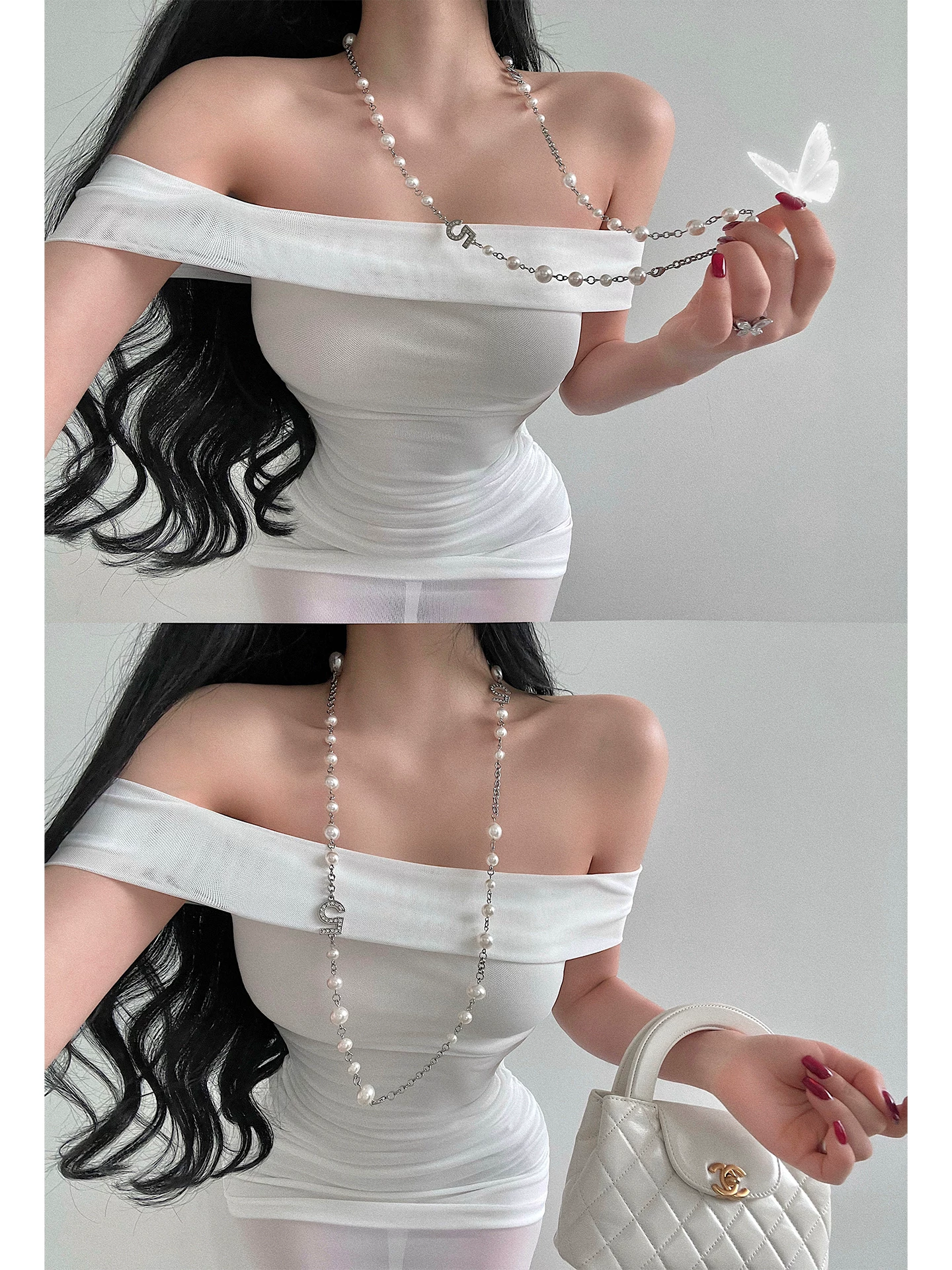 YoungGirlDay khao khát thuần khiết gợi cảm một vai ôm sát eo xếp nếp váy lưới ôm sát váy ngắn