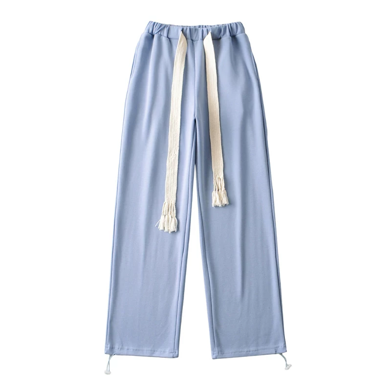 Quần jogger nữ phong cách Âu Mỹ, cạp cao, dáng rộng, chất liệu dệt, có dây rút, giúp thon gọn vóc dáng.