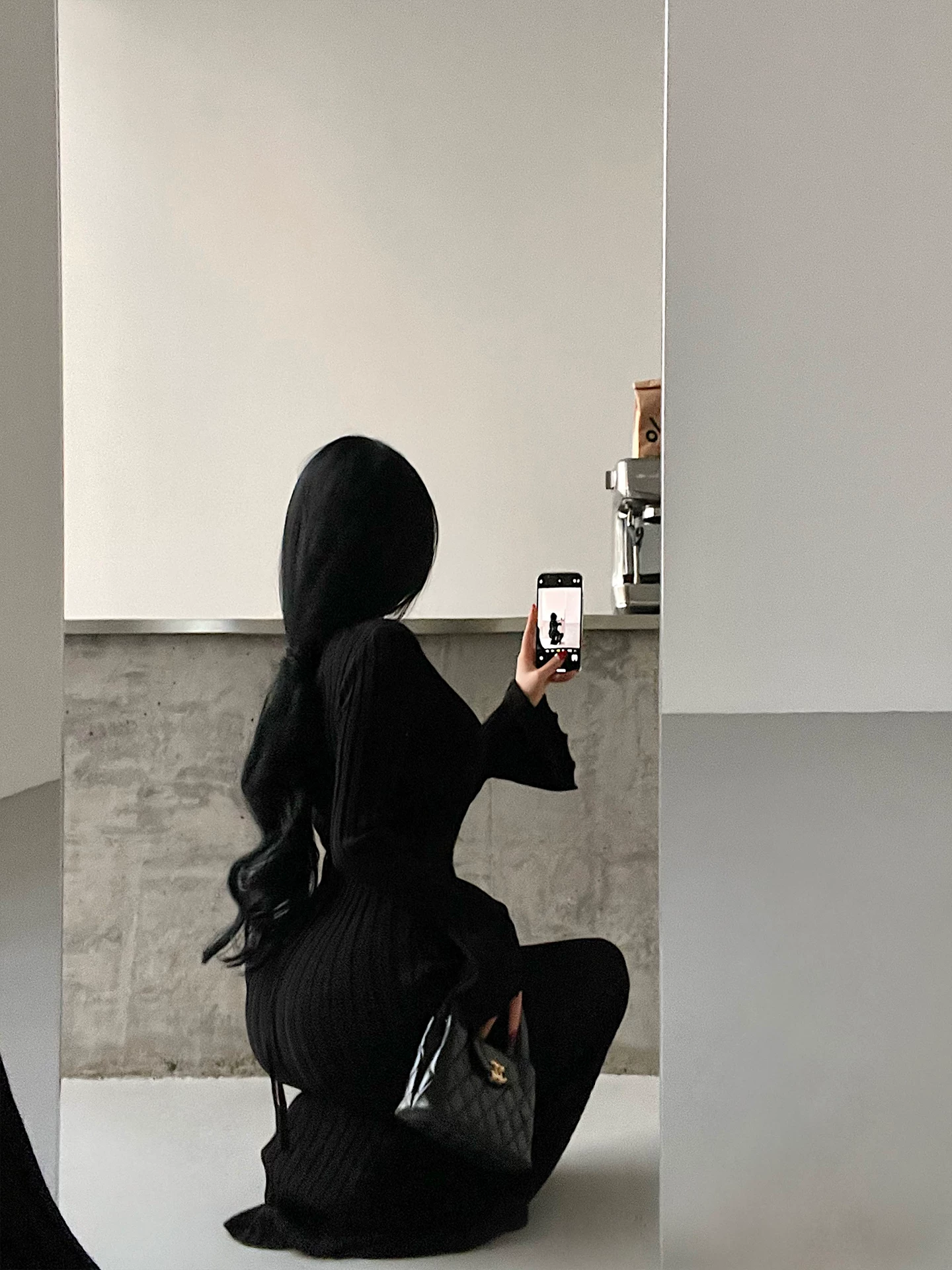 YoungGirlDay Pure Desire Style Phong cách gợi cảm cổ chữ V buộc dây eo tay dài dệt kim Bodycon Dress Váy dài
