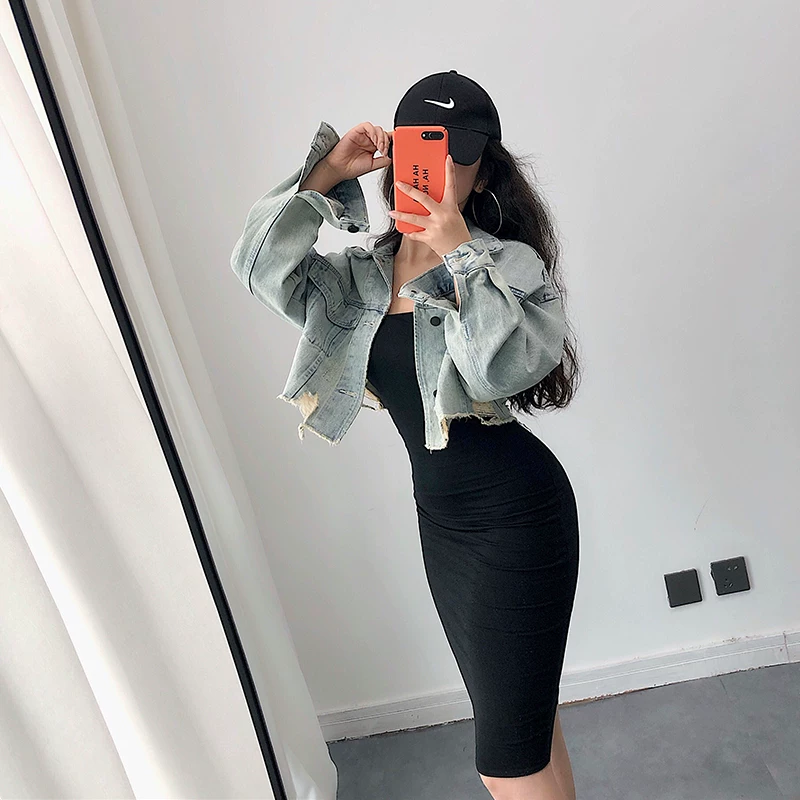 YoungGirlDay Váy bodycon không dây hai lớp, kiểu dáng ôm sát, gợi cảm, phong cách Âu Mỹ.