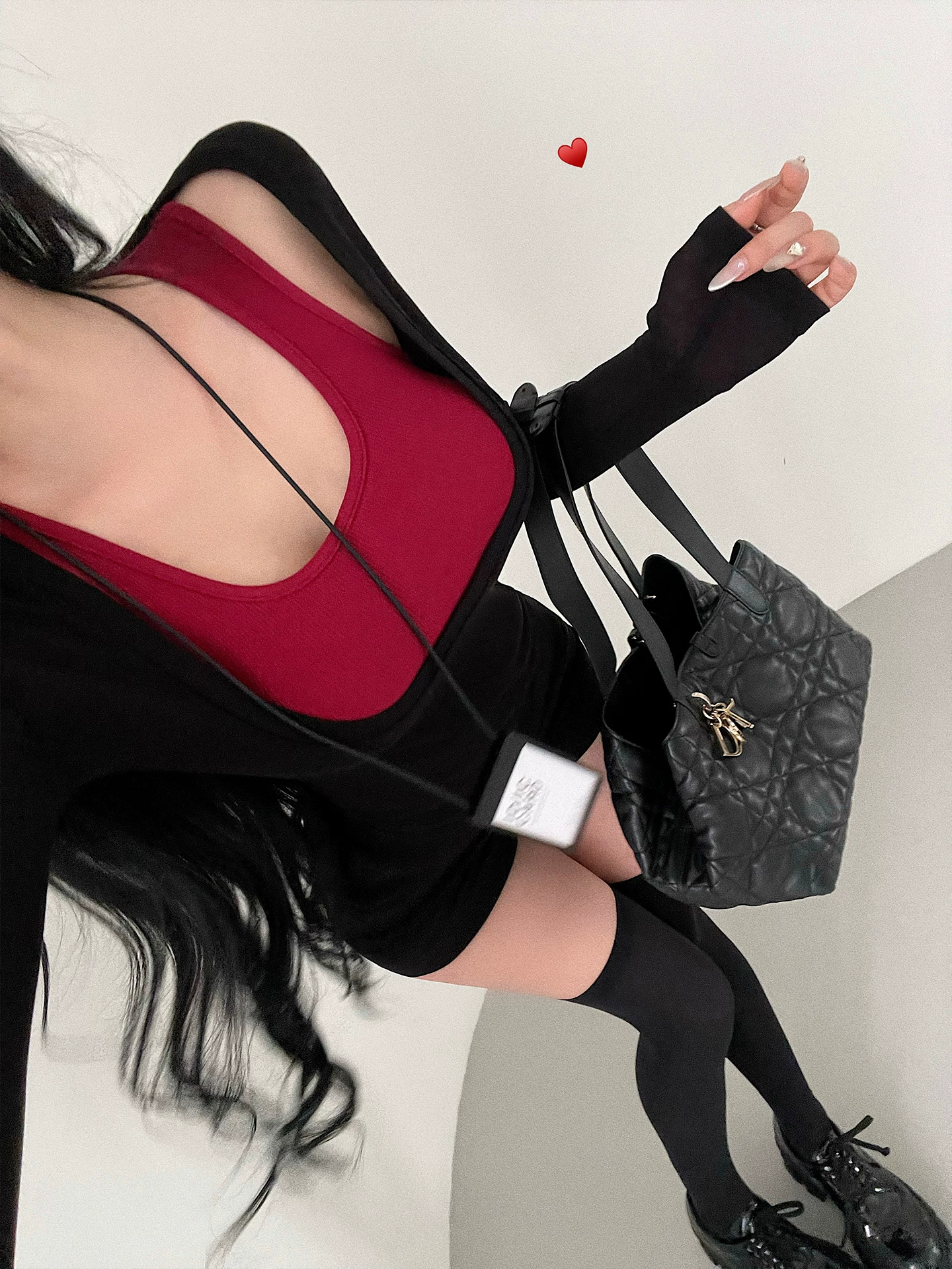 YoungGirlDay pure Desire hot girl sexy áo yếm co giãn dài tay mỏng hơi xuyên thấu bộ đồ che nắng chống nắng