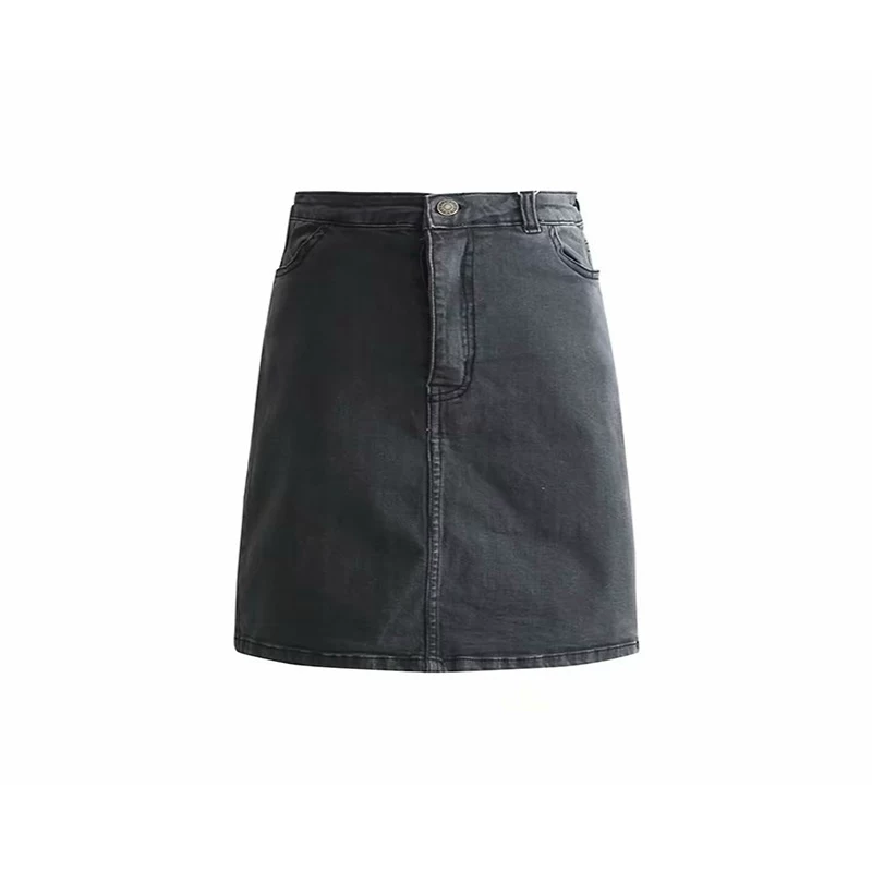 YoungGirlDay siêu tôn dáng chân, cạp cao, gợi cảm, ôm sát, chất liệu denim co giãn, váy ngắn