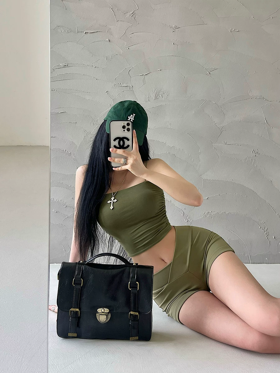 YoungGirlDay Quần short thể thao co giãn eo cao kiểu Mỹ phong cách Mỹ, quần short thể thao co giãn eo cao, quần short thể thao thông thường