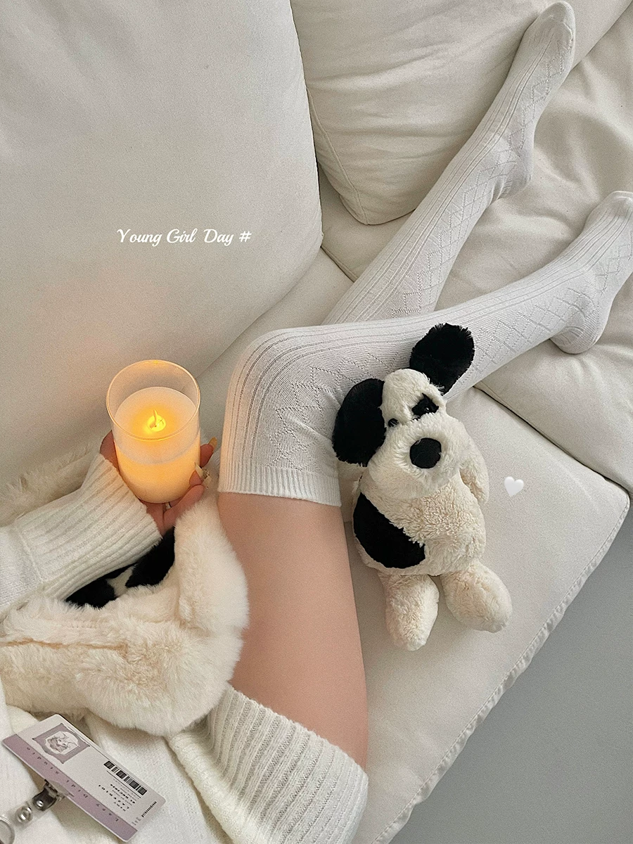 YoungGirlDay mùa thu đông tất dệt kim cao đến đầu gối co giãn ấm áp, tất cao đến bắp chân.