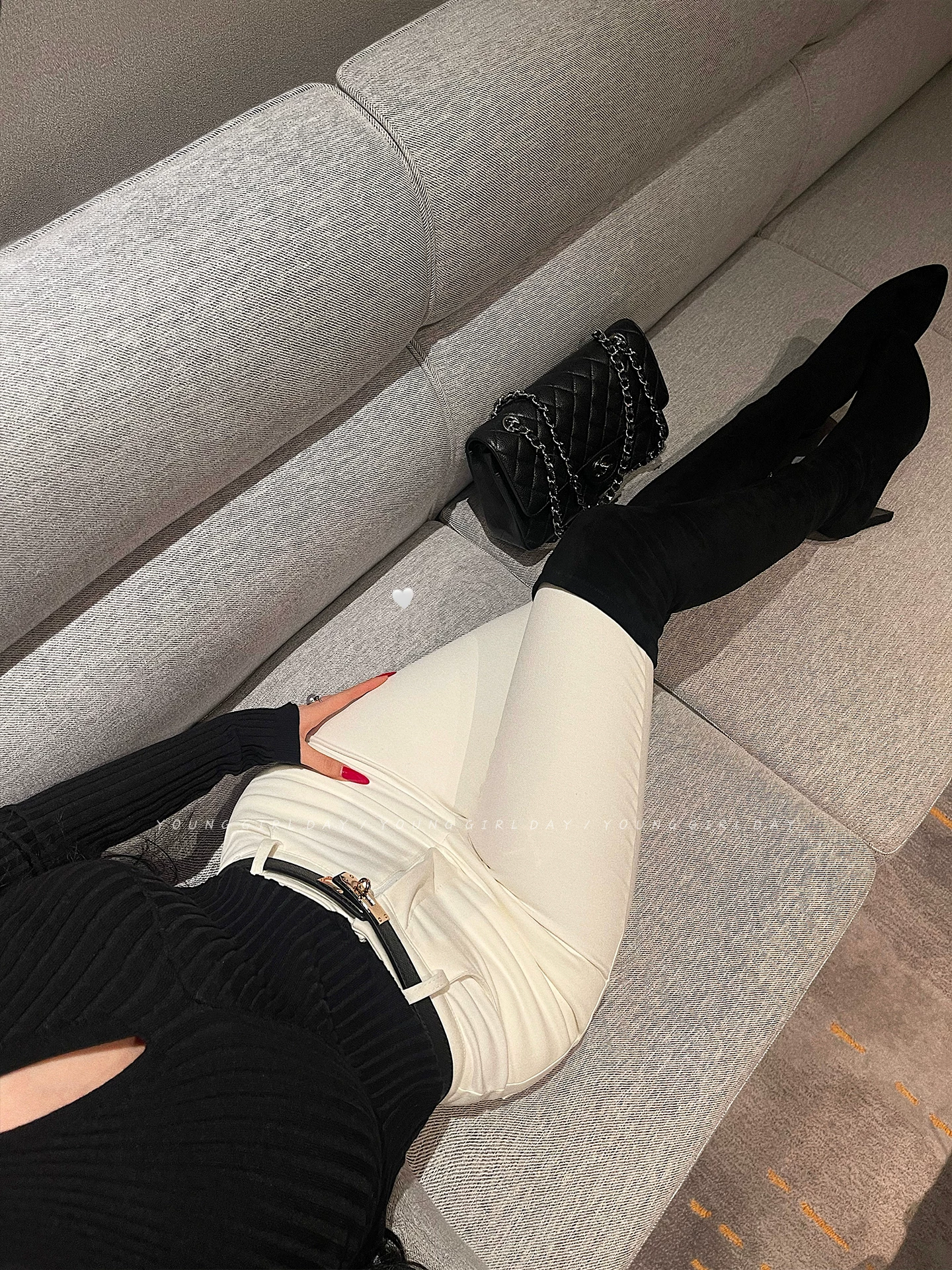 YoungGirlDay Quần skinny ống bó sát cạp cao co giãn kiểu Hàn Quốc dành cho nữ.