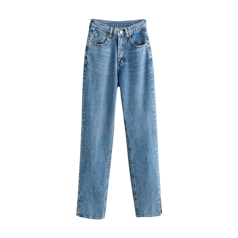YoungGirlDay 2023 quần jean denim xẻ tà dài đến sàn, cạp cao, vừa vặn, đa năng, mới lạ năm 2023.