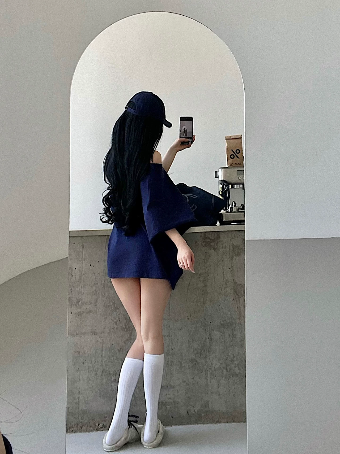YoungGirlDay Pure Desire phong cách lười biếng cơ bản cổ chữ V dáng rộng giảm béo tay ngắn chất liệu cotton nguyên chất Áo thun thường ngày dành cho nữ