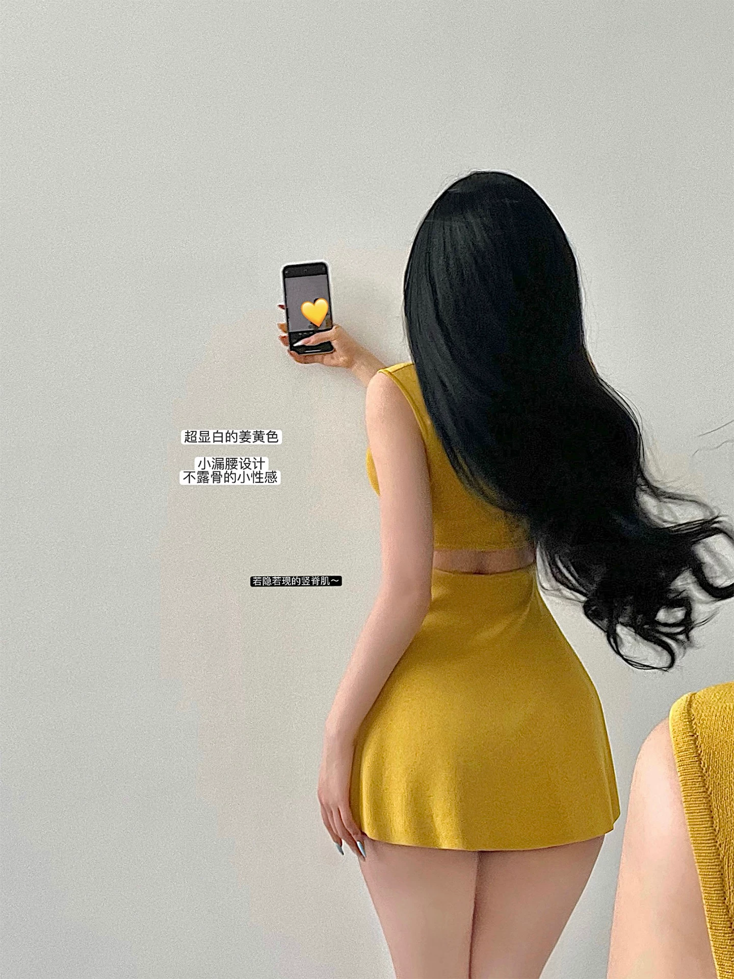 YoungGirlDay khao khát thuần khiết gợi cảm cổ chữ U ôm eo giảm béo khoét eo Váy dệt kim chữ A váy ngắn