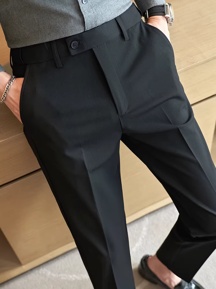 Quần âu nam cao cấp, lưng thun co giãn, kiểu dáng đa năng, phù hợp mọi mùa, ôm dáng thời trang, kiểu dáng thanh lịch, lịch sự.