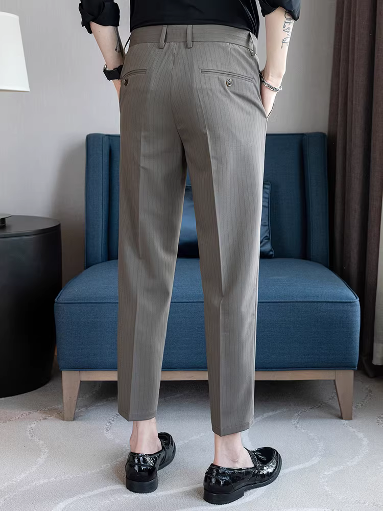 Quần âu nam ống đứng chín phần, kiểu dáng mới xuân hè, thời trang công sở lịch lãm, ôm dáng, ống côn, quần vest 9 phần