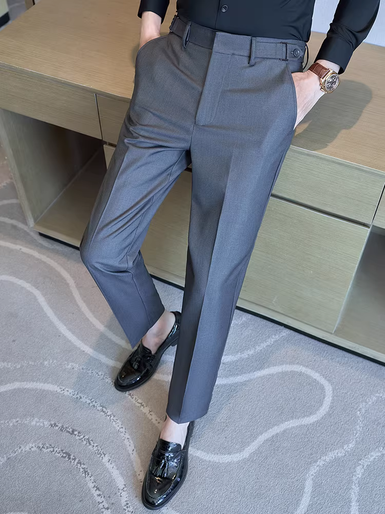 Quần âu nam dáng thẳng, kiểu mới 2025, thời trang, ôm dáng, chất liệu mềm mại, quần âu công sở dễ chăm sóc.