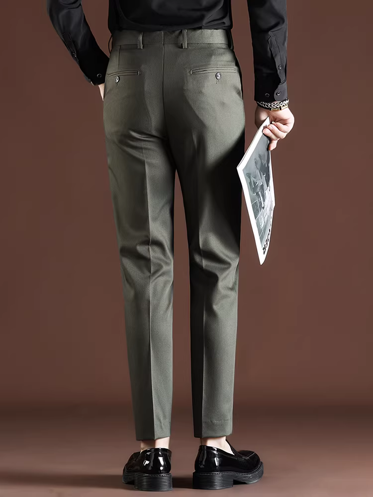 Quần âu nam mùa thu 2025 kiểu dáng mới cao cấp ôm dáng, ống côn, lịch sự, chống nhăn