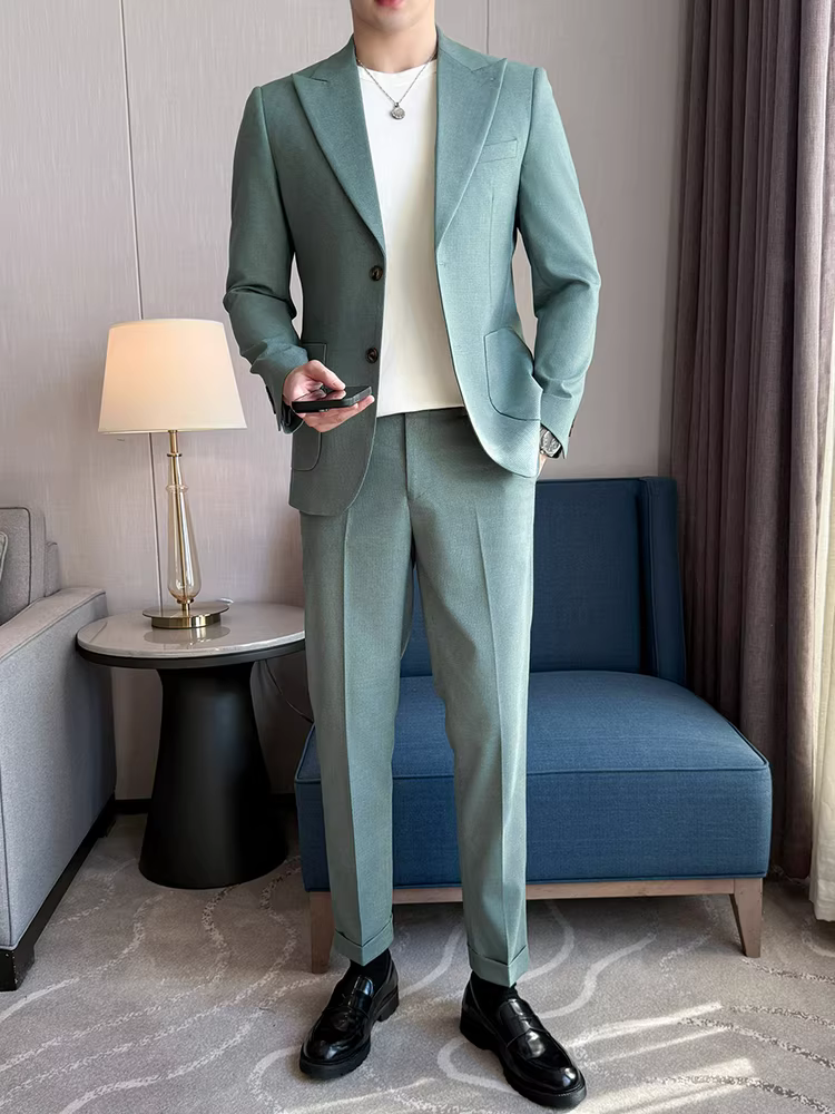 Bộ vest nam cao cấp, thời trang, giản dị, đa năng, hợp xu hướng, ôm dáng, lịch lãm, trẻ trung, bộ vest công sở hai mảnh