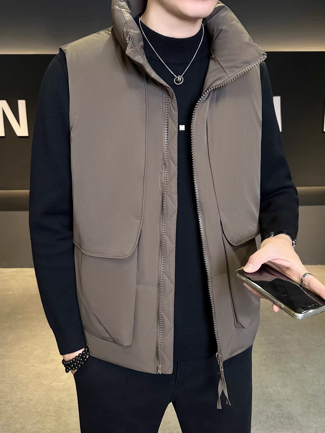 Áo phao nam mùa đông 2025 kiểu dáng mới thời thượng, rộng rãi, đa năng, chất lượng cao, nhẹ và ấm áp