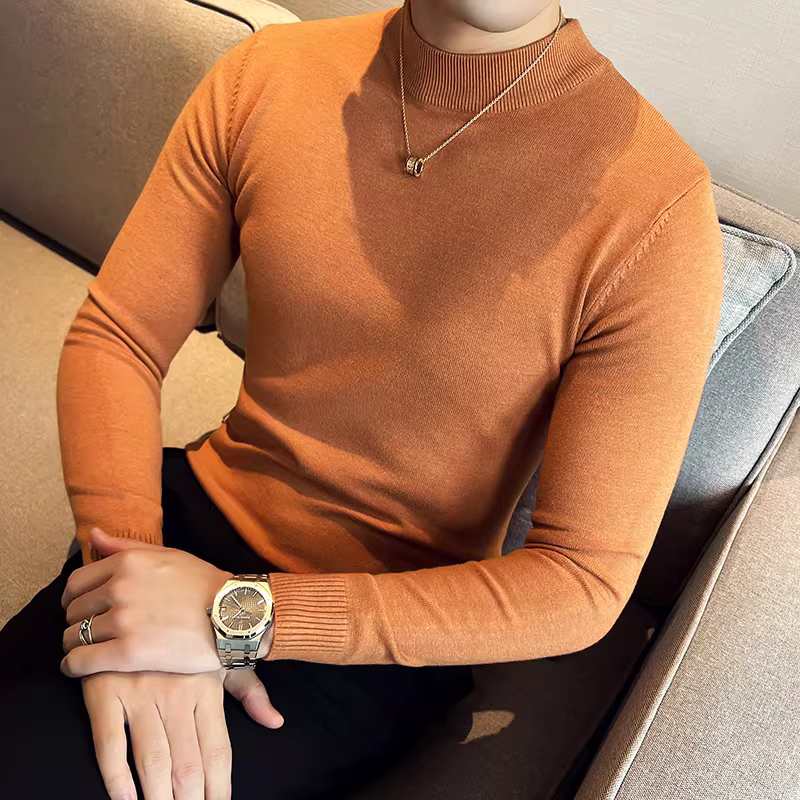 Áo len cổ lọ nam thu đông cao cấp, ôm dáng, kiểu dáng thời thượng phong cách Hàn Quốc, kiểu dáng Anh, đa năng và thời trang.