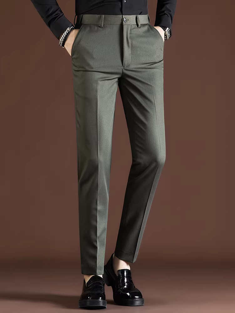 Quần âu nam mùa thu 2025 kiểu dáng mới cao cấp ôm dáng, ống côn, lịch sự, chống nhăn