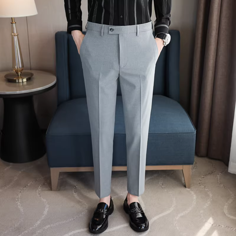 Quần âu nam cao cấp, kiểu dáng Hàn Quốc thời thượng mùa xuân thu mới, ôm dáng, lịch lãm, chuyên nghiệp, phù hợp với trang phục công sở và thường ngày.