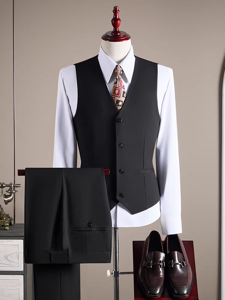 Bộ vest len nam, vest công sở lịch lãm, chất lượng cao, vest chú rể đám cưới, size lớn, bộ ba món