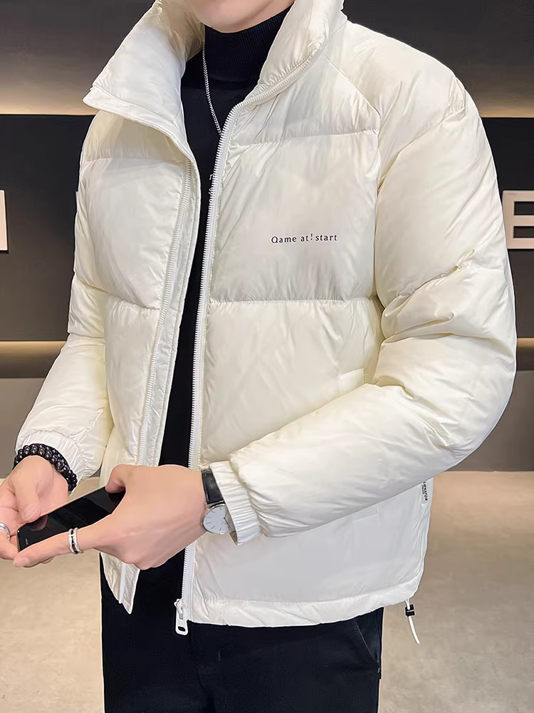 Áo khoác phao nam mùa đông 2024 kiểu mới cao cấp đơn giản đa năng dày dặn ấm áp ngắn thời trang