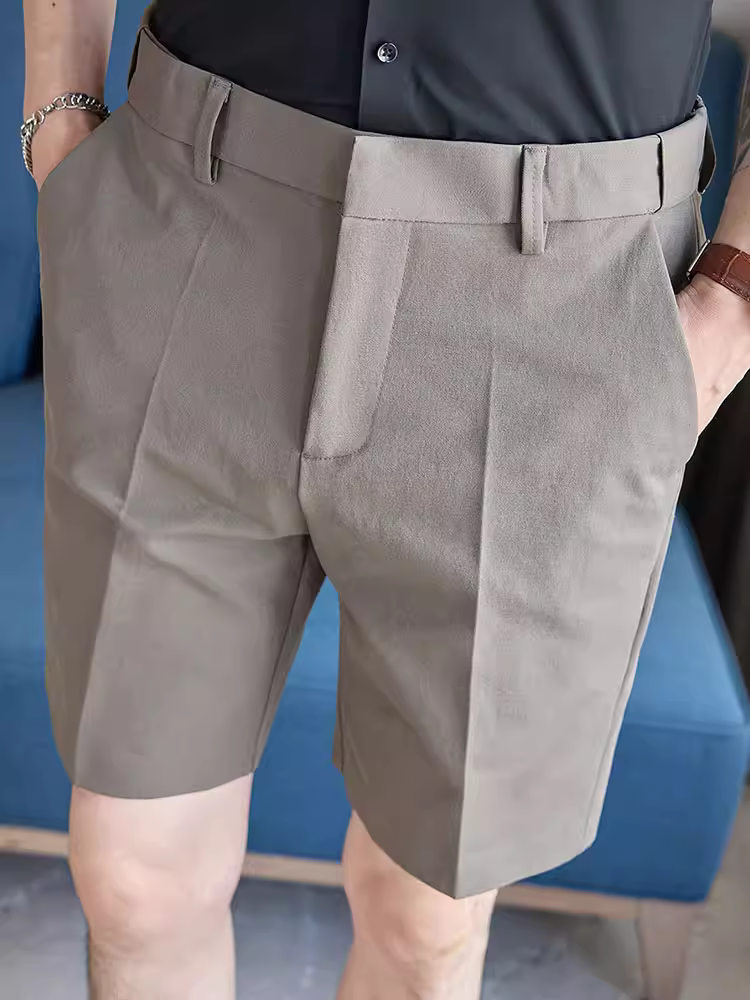 Quần short vest nam co giãn, kiểu dáng mỏng nhẹ mùa hè, thời trang và đa năng, chống nhăn, chất liệu mềm mại, quần âu năm phần mặc thường ngày