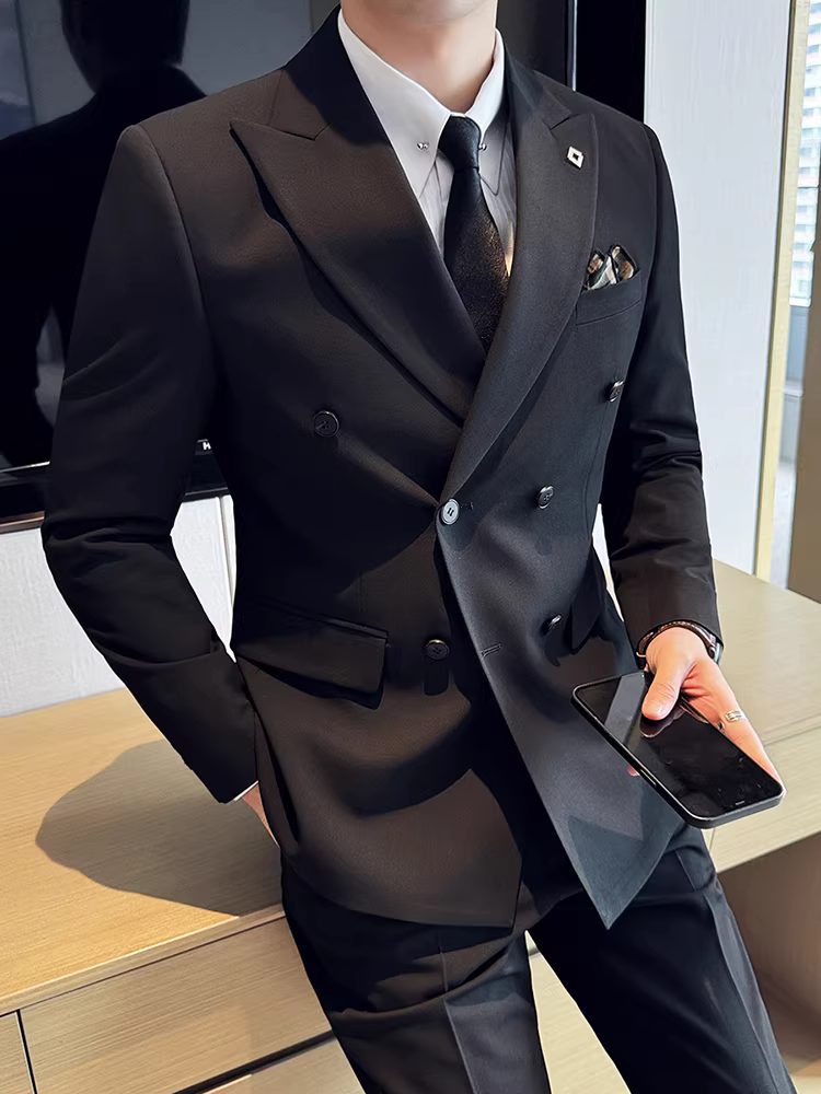 Bộ vest nam cao cấp, dáng ôm, lịch lãm, thích hợp cho công việc, trang phục công sở, vest chú rể, bộ ba mảnh.