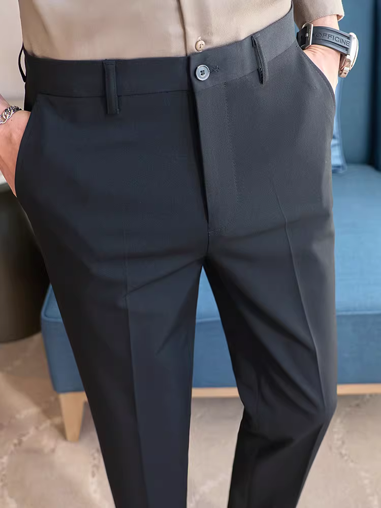 Quần âu nam chất lượng cao, co giãn, ôm dáng, màu trơn, đa năng, size lớn, lịch lãm, thích hợp đi làm, công sở, quần âu ôm dáng.