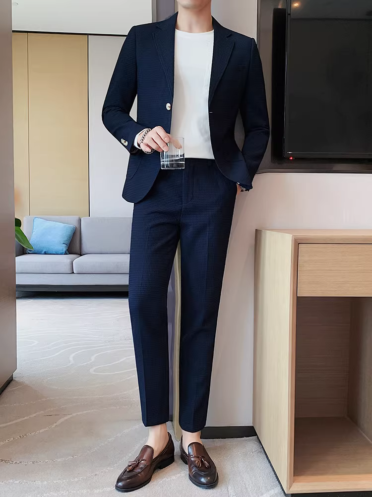 Áo vest nam kiểu dáng casual, mới xuân thu, ôm dáng, thời trang cao cấp, bộ vest công sở chuyên nghiệp dành cho nam