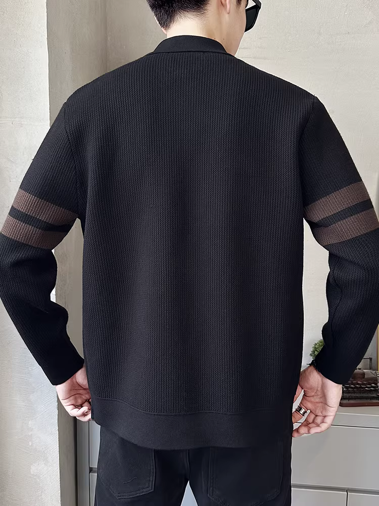 Áo cardigan dệt kim dáng vest nam, thời trang thu đông 2025, kiểu dáng mới, hợp xu hướng, áo khoác ngắn cài nút, phong cách thường ngày