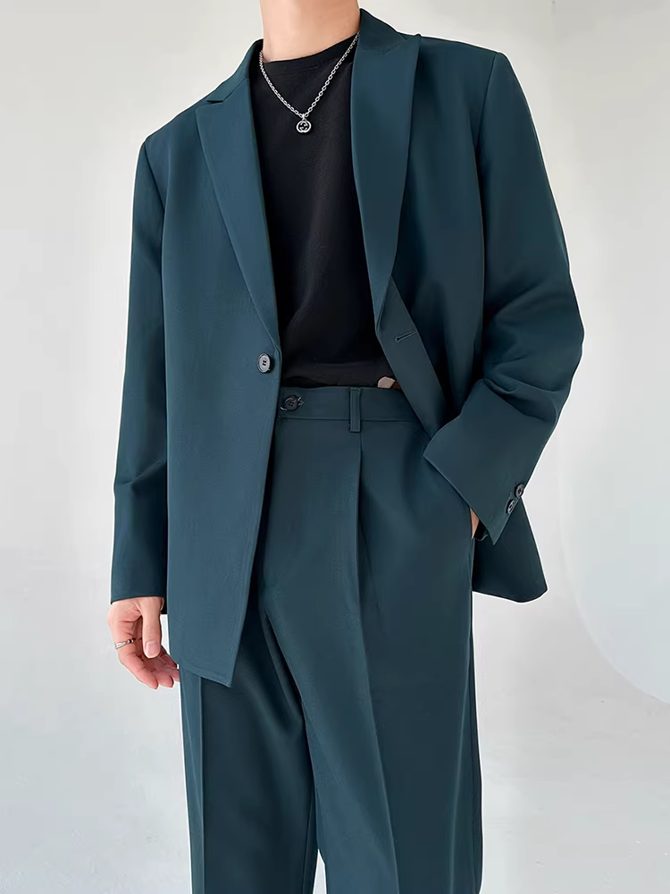 Bộ vest nam phong cách trưởng thành nhẹ nhàng, thời trang mới xuân thu, kiểu dáng rộng rãi đa năng, lịch lãm, bộ hai mảnh