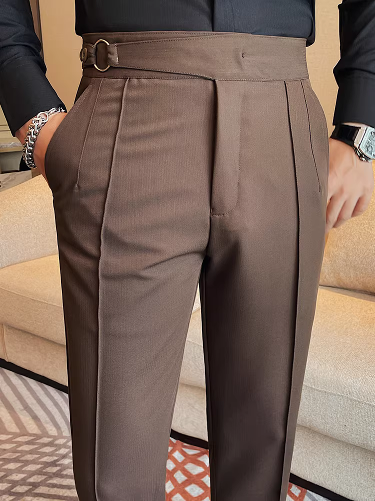 Quần âu nam Naples, quần công sở mùa xuân thu, kiểu Ý, kiểu Anh, dáng ôm, ống côn