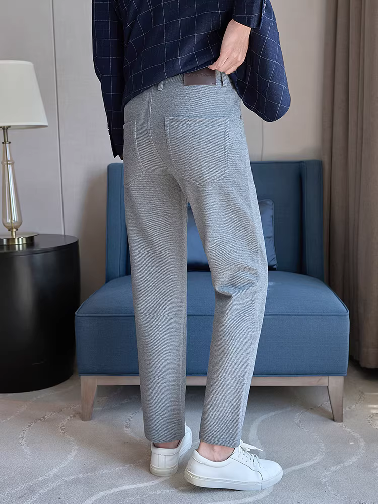 Quần denim nam pha len, quần ống đứng dày dặn cho mùa thu đông, quần chất lượng cao thời trang và đa năng