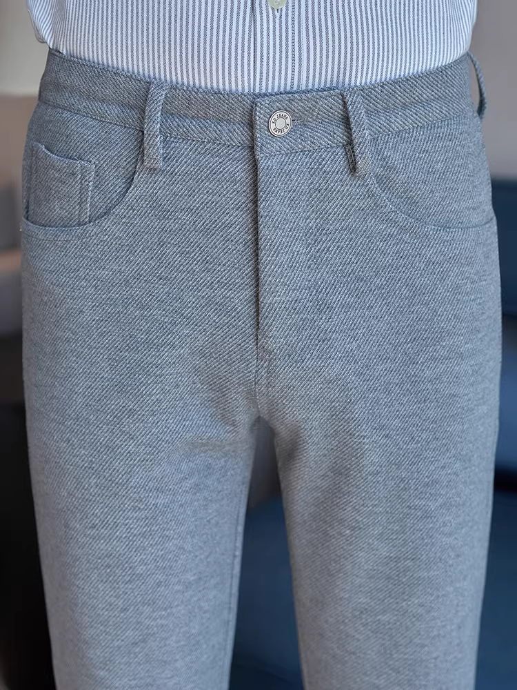 Quần denim nam pha len, quần ống đứng dày dặn cho mùa thu đông, quần chất lượng cao thời trang và đa năng