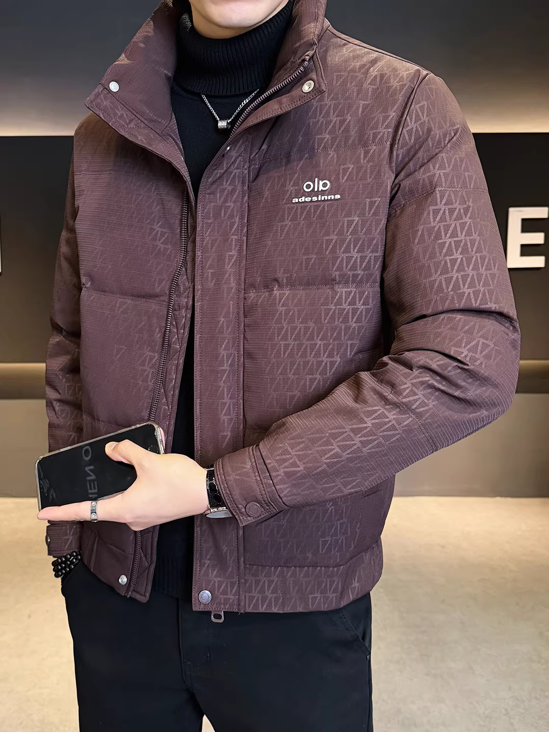 Áo khoác nam tiêu chuẩn quốc gia cho mùa đông, chất lượng cao, được công ty khuyến nghị, áo khoác lông vũ dành cho nam công nhân.