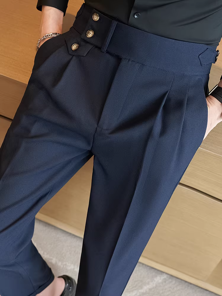 Quần âu nam Napoli cạp cao kiểu dáng mới xuân thu 2025, chất liệu cao cấp, kiểu dáng suôn thẳng, lịch lãm, thích hợp cho công sở.