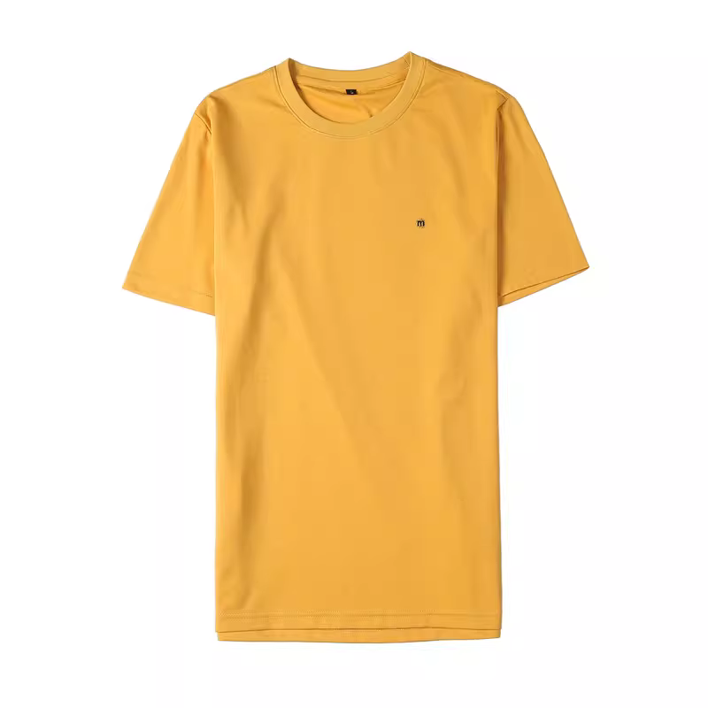 Áo thun nam tay ngắn chất liệu lụa đá, kiểu dáng Hàn Quốc mỏng nhẹ, ôm body, thêu họa tiết, cổ tròn, chất liệu mát mẻ, mặc thoải mái.