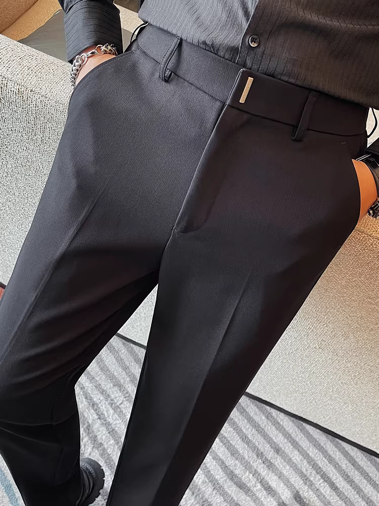 Quần âu nam cao cấp, thời trang thu đông mới, kiểu dáng ôm body, quần âu công sở lịch lãm